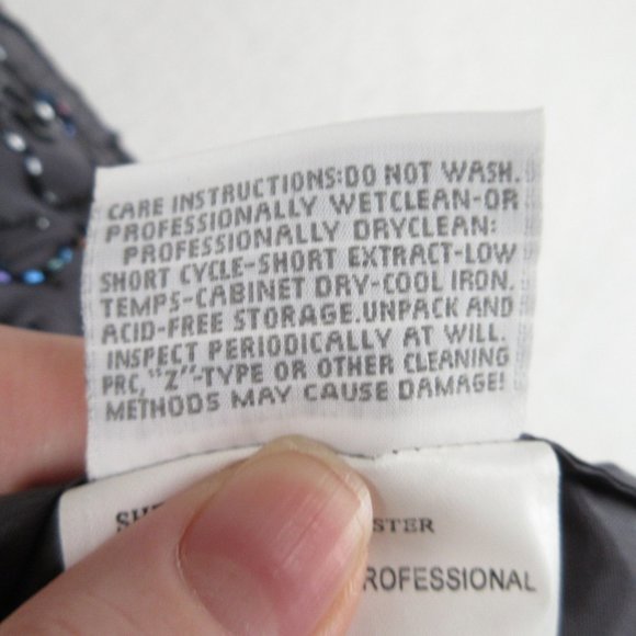 Gala by Mon Cheri Floral Beaded Mini Dress Size 8 Spaghetti Straps Purple - Picture 8 of 13